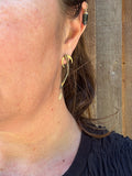 Keum-boo Crescent Moon Drop Earrings