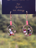 Navaratna Gemstone Earrings – Nine Planetary Stones in Sterling Silver & 14K Gold-Fill