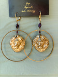 Leo Lion Hoops | Garnet + Pyrite