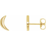 Crescent Moon Stud Earring W/Back