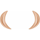 Crescent Moon Stud Earring W/Back