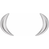 Crescent Moon Stud Earring W/Back